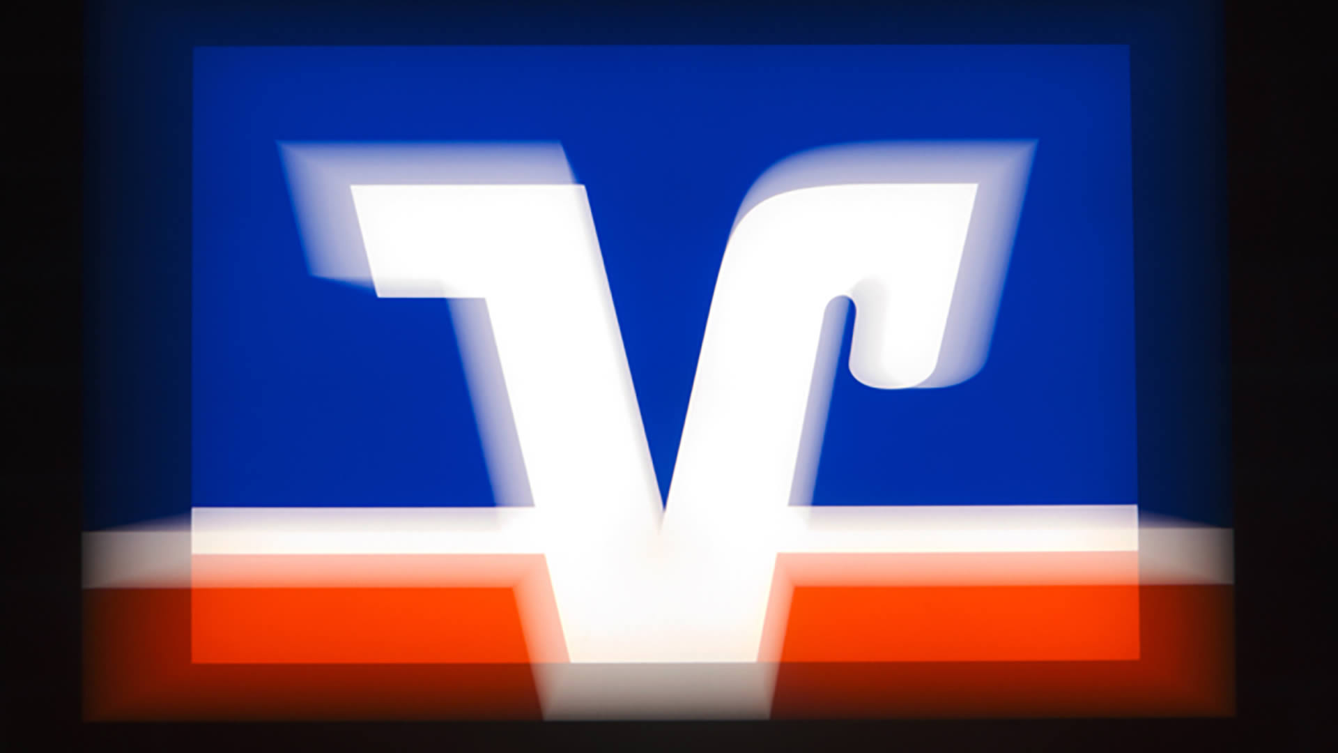 Volksbank Logo Leuchtwerbung